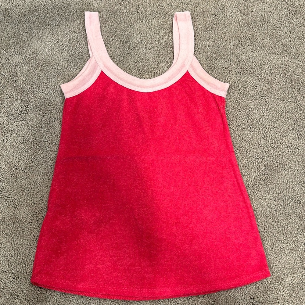 Pink Trim Red Tank Top